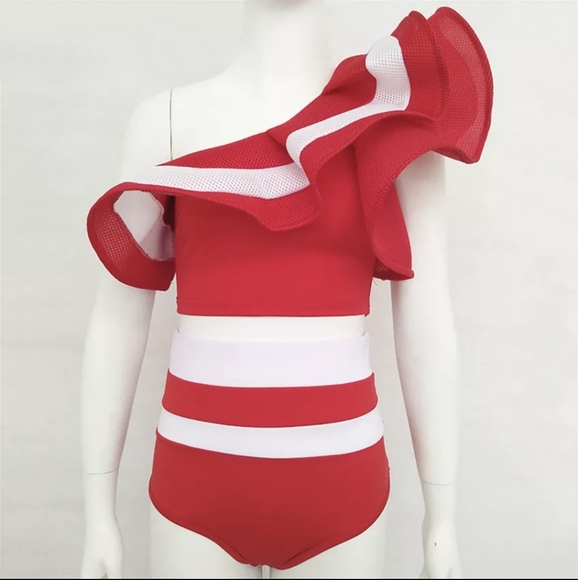 NWT Summer High Waisted Two Piece Bikini Swimsuit S: Small-Medium - Picture 5 of 7